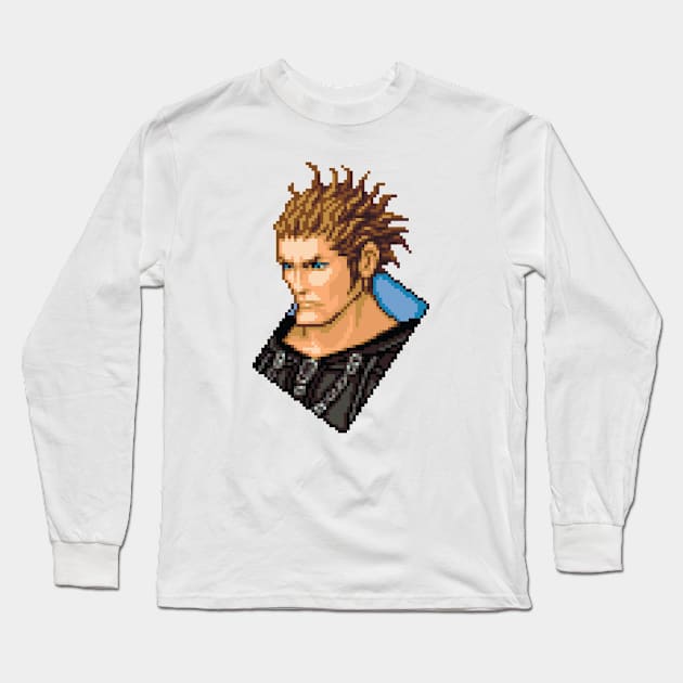 Organization XIII Lexaeus Pixel Art Long Sleeve T-Shirt by inotyler